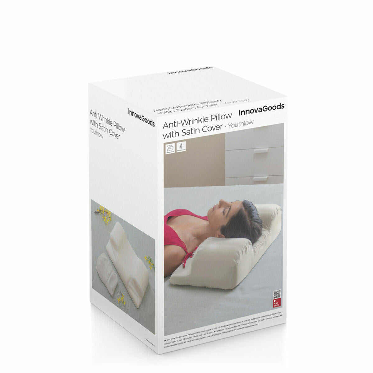 Almofada Anti-rugas Cervicais com Capa de Cetim