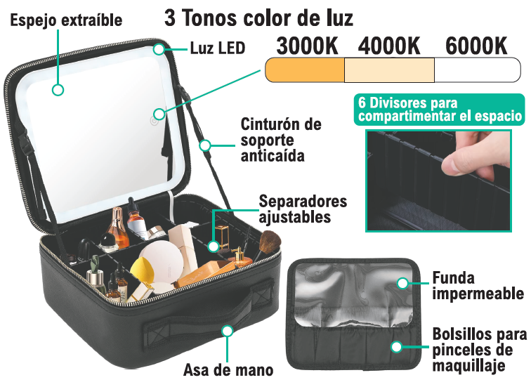 Maleta de Maquilhagem com Espelho