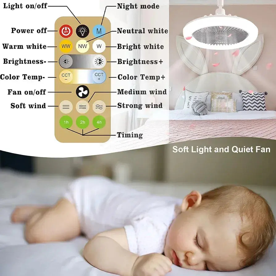 Lâmpada e Ventilador de Teto 2 em 1 LED