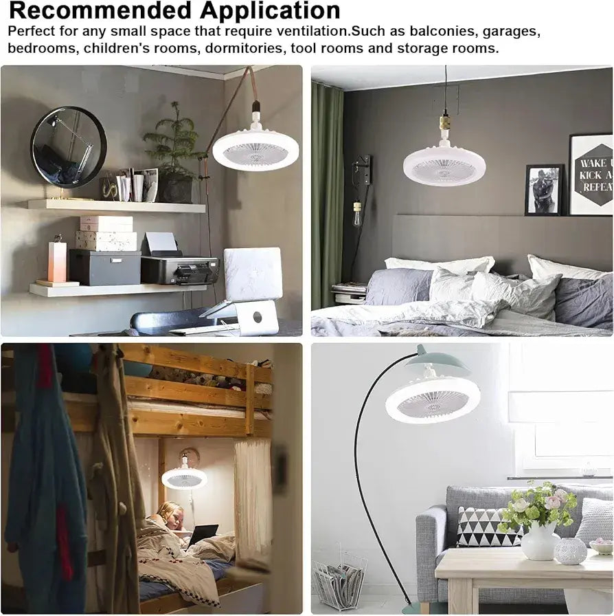 Lâmpada e Ventilador de Teto 2 em 1 LED